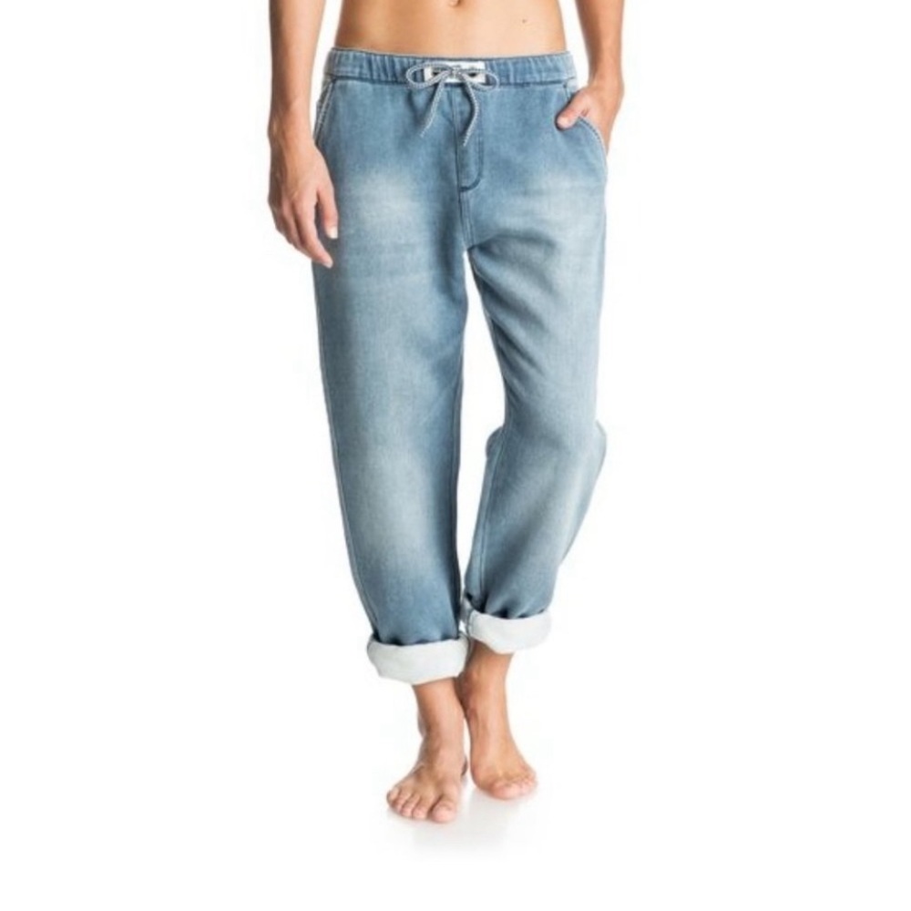Roxy Pants Denim Jogger Style Beach Denim Relaxed Jogger Jeans Womens S